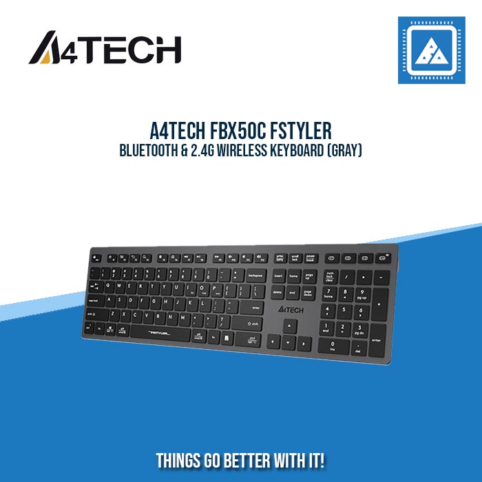 A4TECH FBX50C FSTYLER BLUETOOTH & 2.4G WIRELESS KEYBOARD (GRAY) A4TECH FBX50C FSTYLER BLUETOOTH & 2.4G WIRELESS KEYBOARD (GRAY)